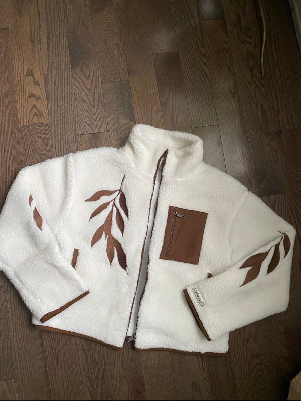 Women's Cream Sherpa Jacket Taylor swift evermore